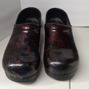 Dansko pro xp multi color paint brush striped clog
